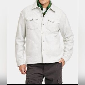 Men's Size L Long Fleece  Sleeve Shirt Jacket Light Gray. Goodfellow & Co